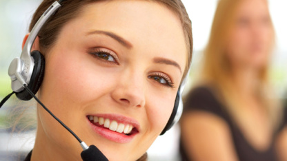 Frau mit Headset Frau mit Headset