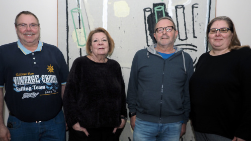 Vier Personen lächeln in die Kamera Behindertenbeirat 2020 von links nach rechts: Georg Montag, Erika Carganico, Wolfgang Schmitt, Judith Hettisch