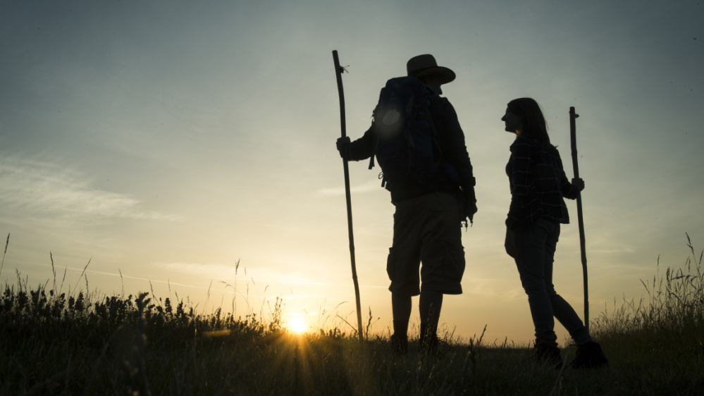 Beim Pilgern die Freiheit genießen. Pilgern