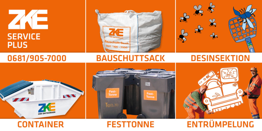 ZKE Service Plus Verschiedene Dienstleistungen des ZKE, Grafik: ZKE