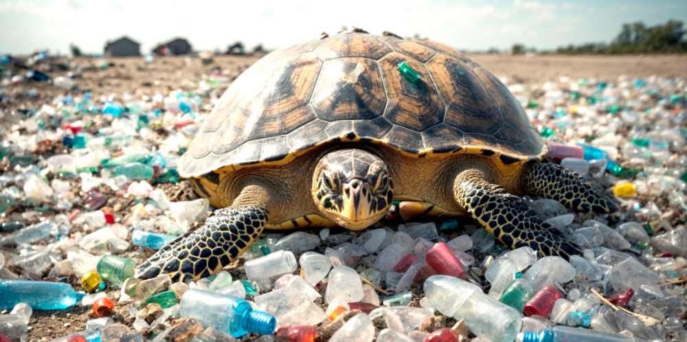 Schildkröte Müll Meer Schildkröte auf Müll